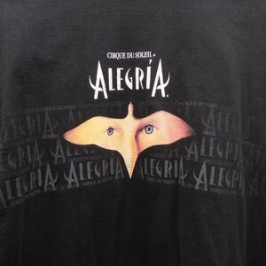 Vintage Cirque Du Soleil Black Alegria Graphic Short Sleeve T Shirt Adults 2XL